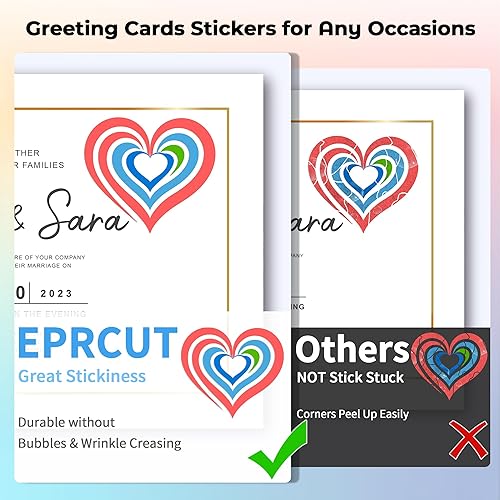 Miniatura 8 de EPRCUT Hojas de vinilo permanentes de 12 x 12 pulgadas para Cricut, paquete de 40 hojas de vinilo adhesivo brillante, vinilo permanente impermeable