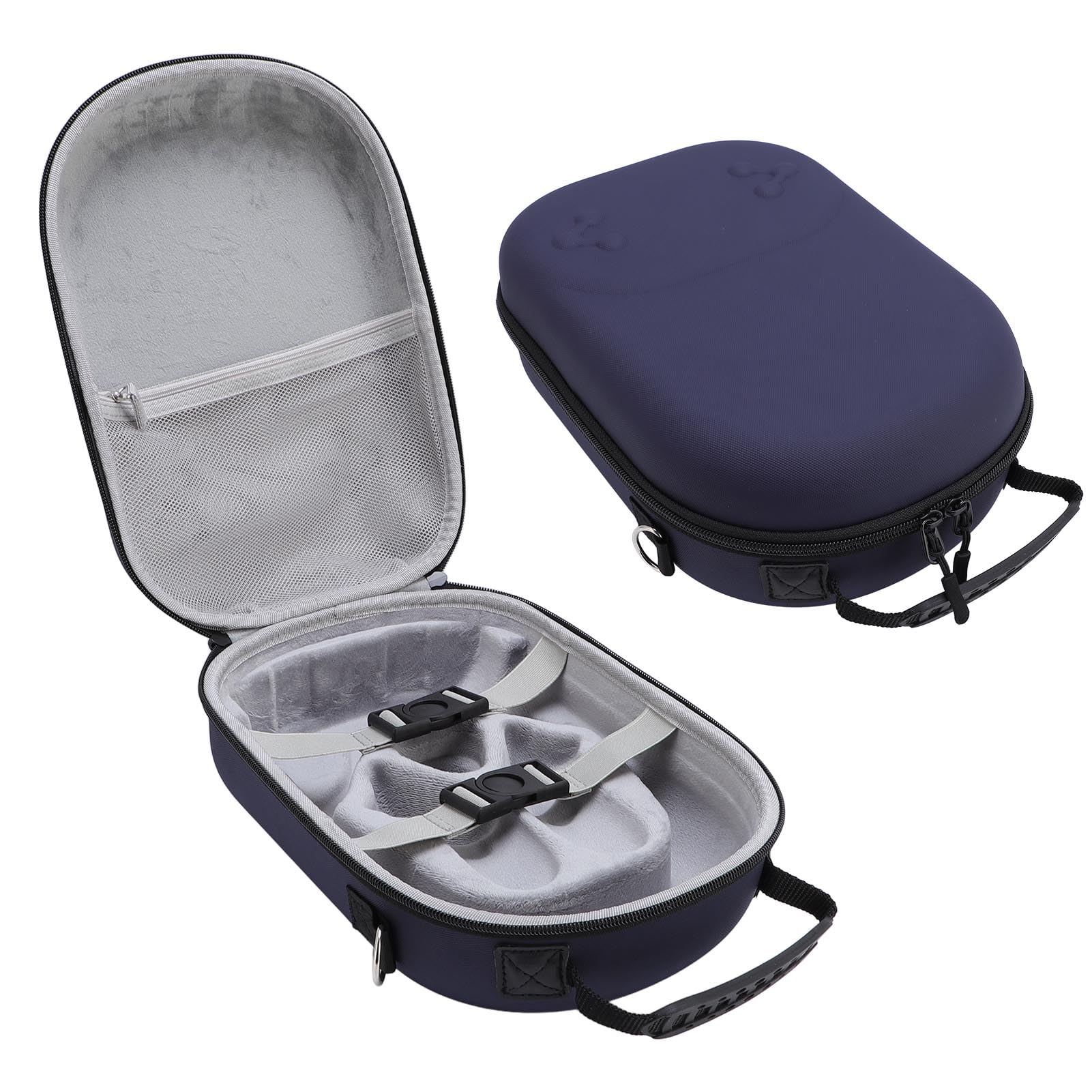 Custodia per visore VR di grandi dimensioni con tracolla regolabile per viaggi e archiviazione a casa/Un organizer portatile per dispositivi elettronici con ampio (Blu scuro)