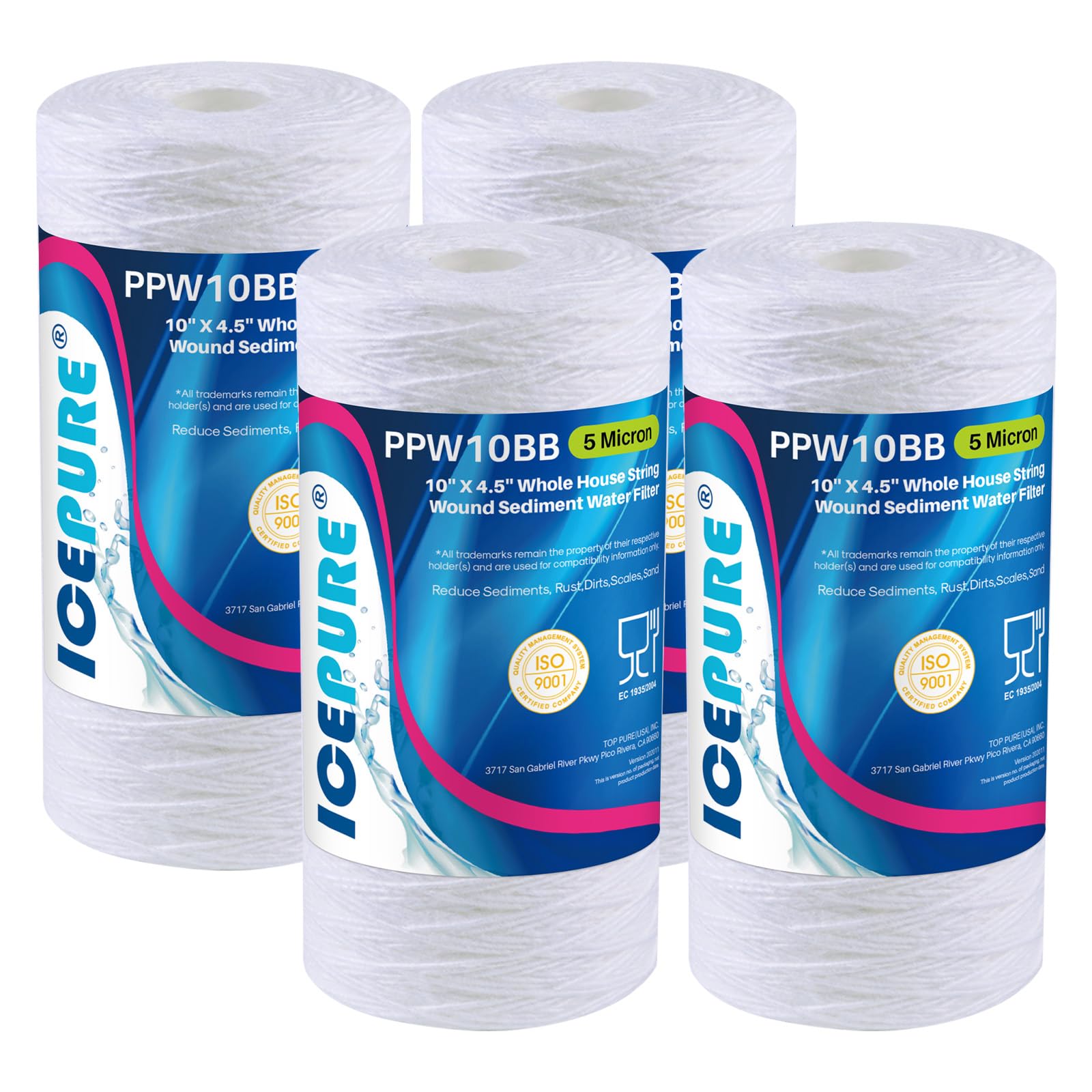 ICEPURE 5 Micron 10 4 5 Whole House Sediment String Wound Water Filter Replacement filter for 84637 WPX5BB97P