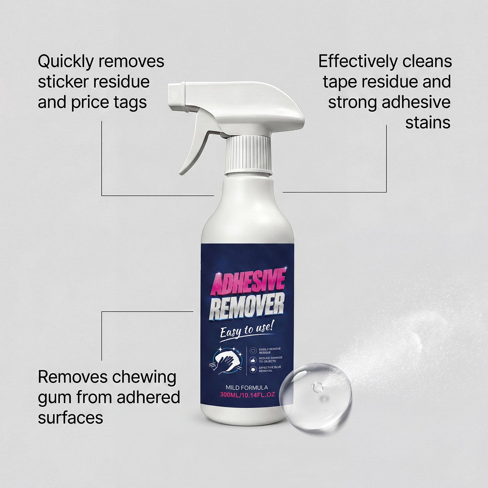Klebstoffentferner Spray für Kleberückstände, Etiketten & Klebeband (3Pcs)