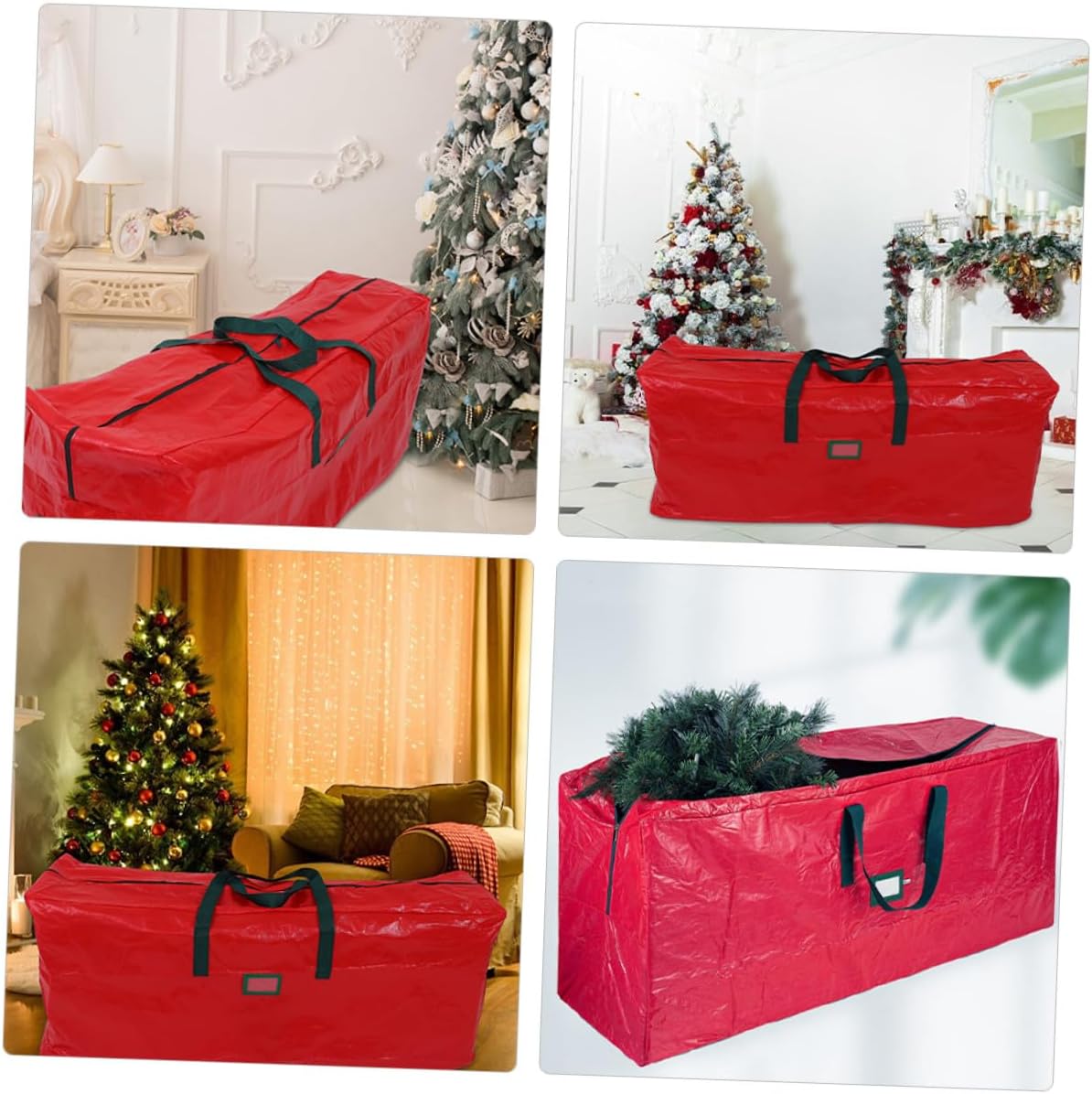 Christmas Tree Storage Bag Red PET Non Woven Xmas Tree Organizer