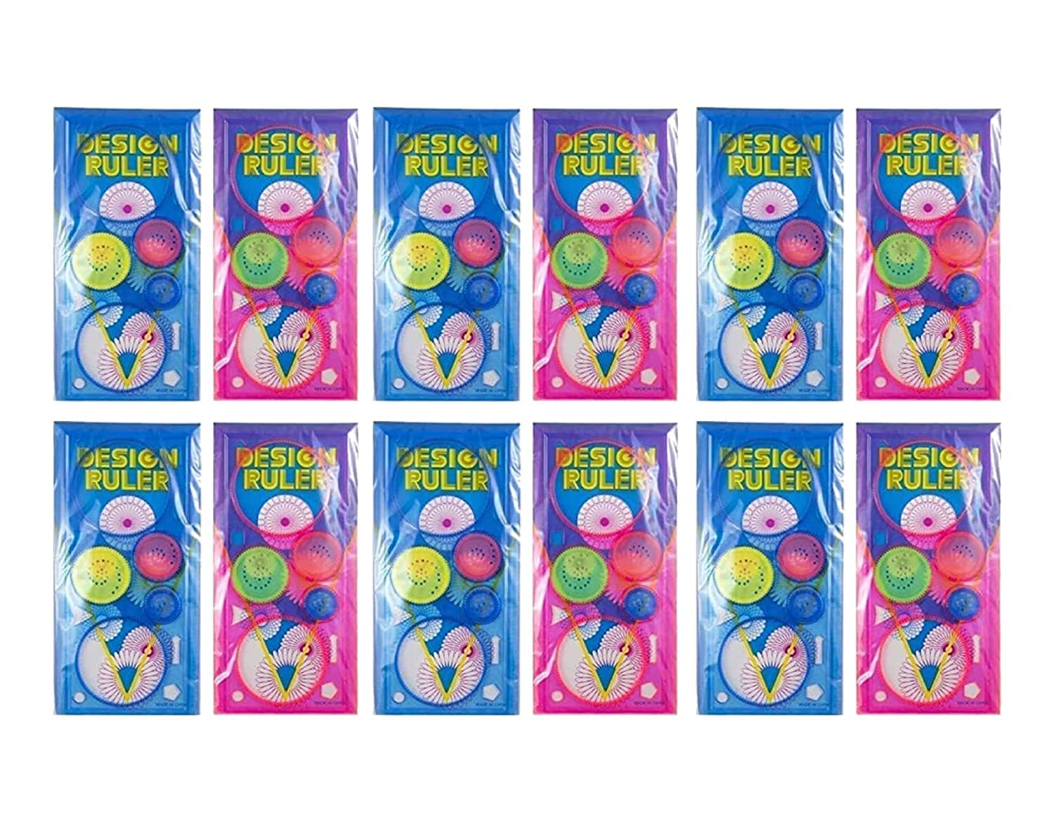 Spirograph Geometric (Set Of 12) Birthday Return Gift Item For Kids In Bulk/Creative Designer Ruler/Scale, Art & Craft Sets School Stationery Multicolour