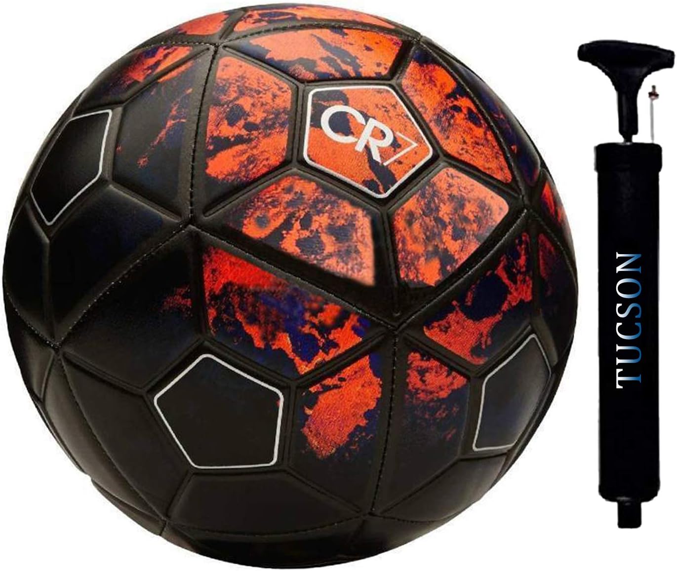 Tucson CR 7 PU, PVC Football, Size 5, (Red, Black)