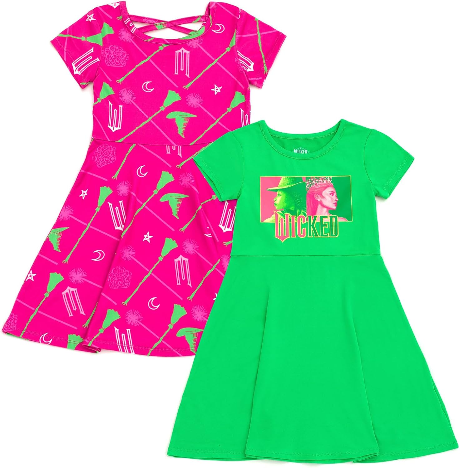 Wicked Girls 2 Pack Skater Dresses Toddler to Big Kid Sizes (2T - 14-16)