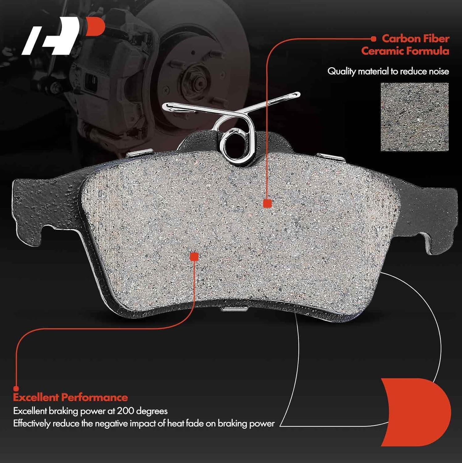 A-Premium 11.02 in (280 mm) Rear Solid Disc Brake Rotors + Ceramic Pads Kit Compatible with Select Volvo Models - C70 2006-2013, C30 2007-2013, S40 2004-2011, V50 2005-2011, 6-PC Set