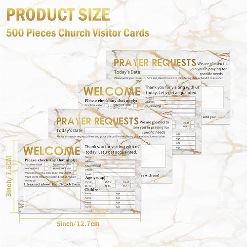 Miniatura 9 de ABURRORI Tarjetas de visita a la iglesia, 500 tarjetas de felicitación, patrón de eucalipto verde, tarjetas de solicitud de oración a granel para