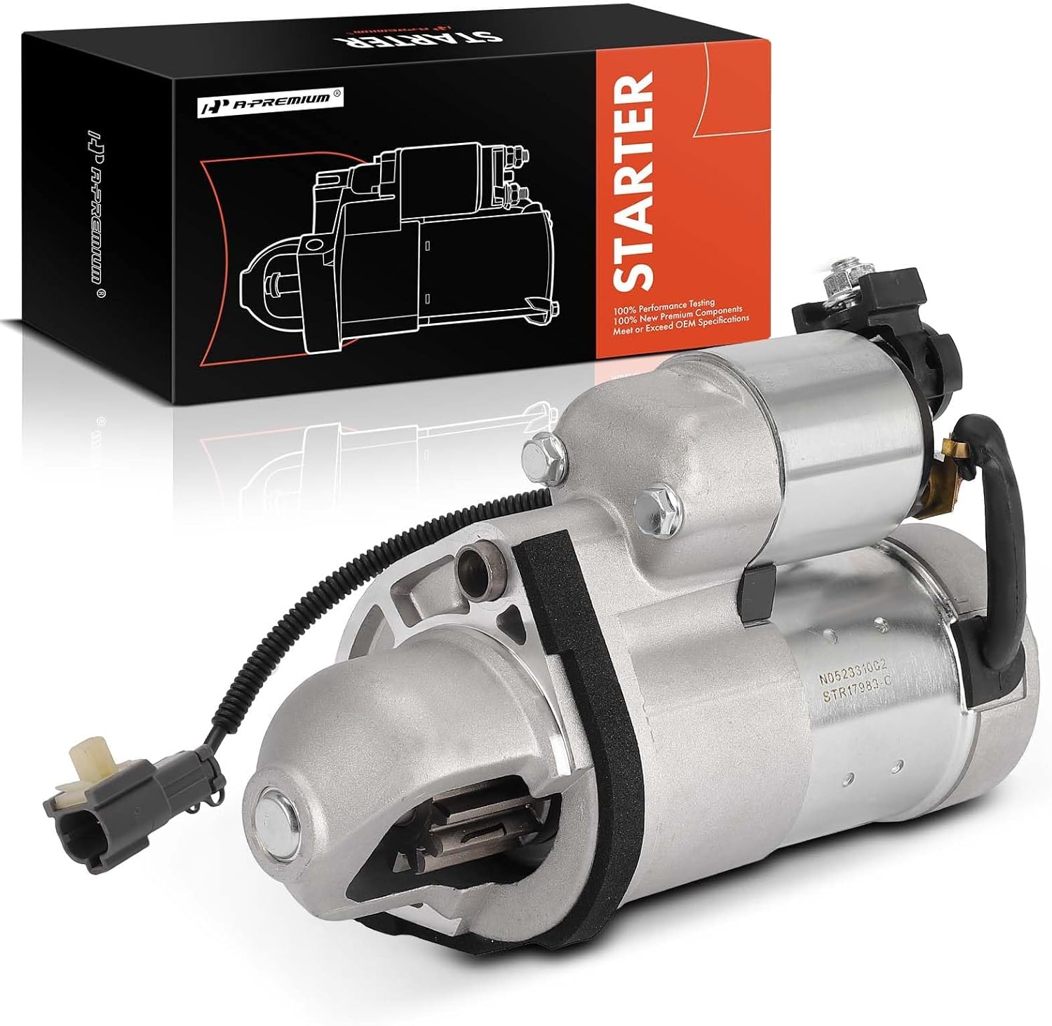 A-Premium Starter Motor Compatible with Nissan 350Z 2007 2008 2009 3.5L, 12V 1.4KW 12-Teeth Clockwise, Replace# 2330MEV10BRW, HST114928A