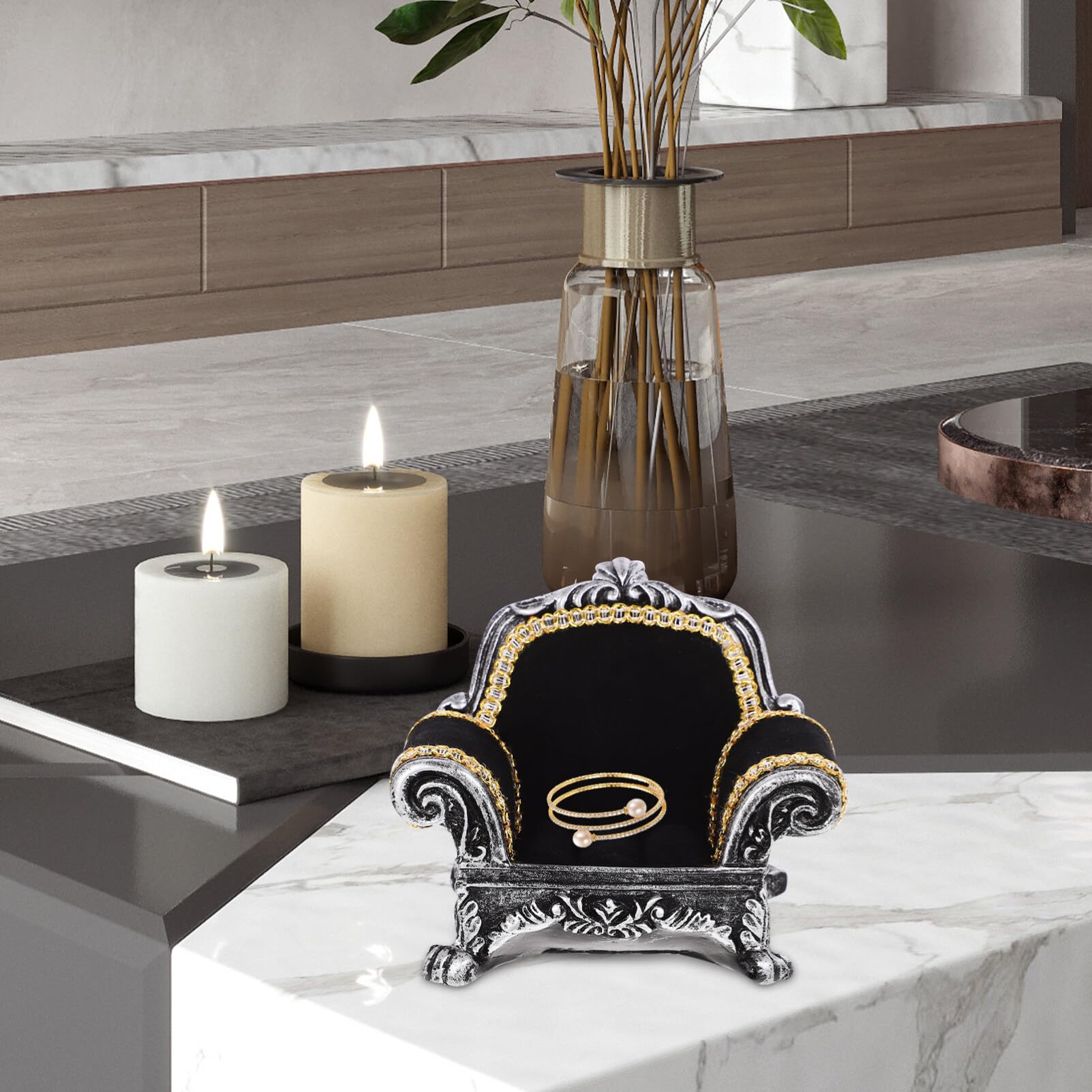 Kichvoe Sofa Jewelry Holder Compact Display Stand for Bracelets Earrings and Necklaces Versatile Jewelry Storage Organizer for Dressing Tables and Festive Occasions Stylish Design