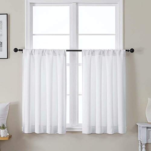 Miniatura 16 de Gwine - Cortinas opacas negras para dormitorio de 84 pulgadas de largo, juego de 2 paneles, cortinas sólidas reductoras de ruido con aislamiento