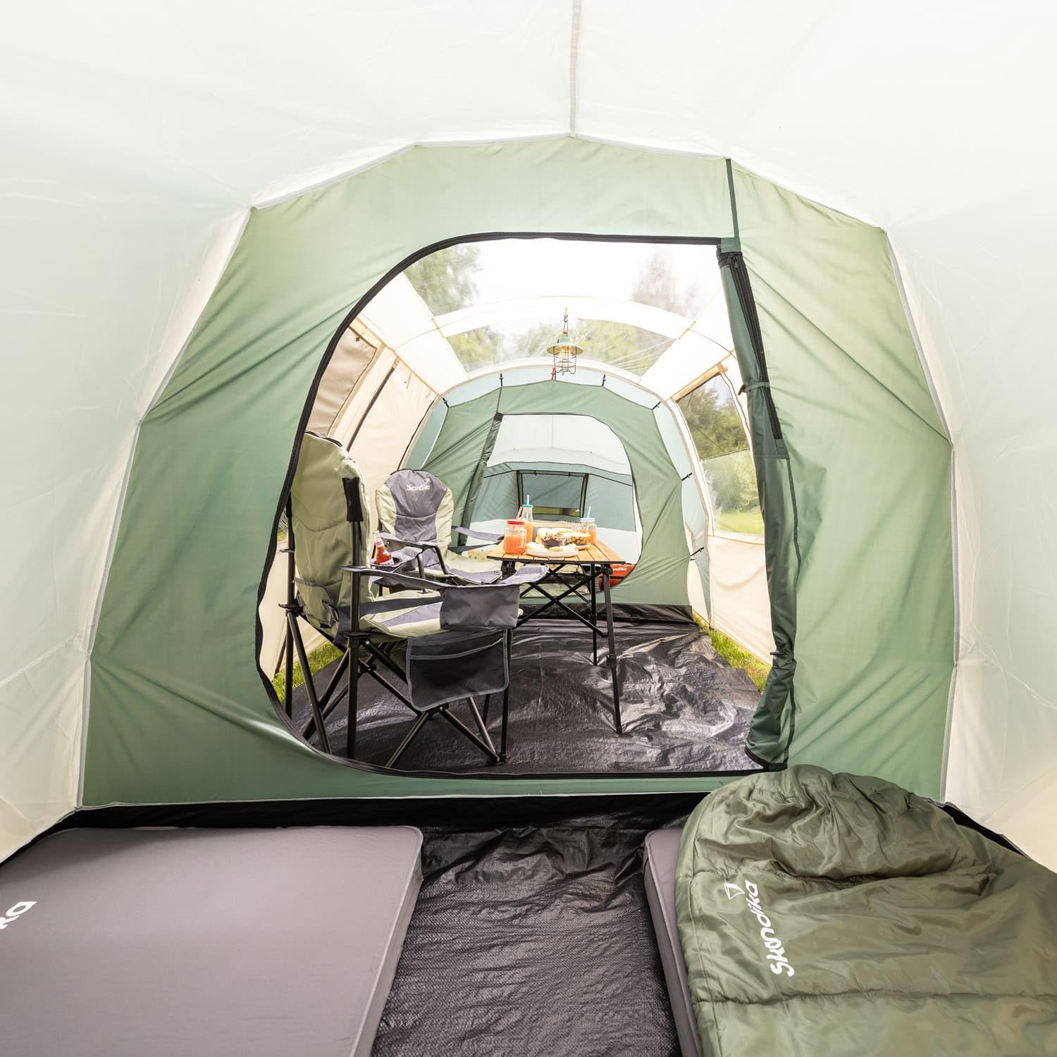 Skandika Kuppelzelt Kalmar | Campingzelt für 6 Personen, Dachfenster, Einlegeboden, 3000 mm Wassersäule, Familienzelt| Zelt für Camping, Outdoor, Festival