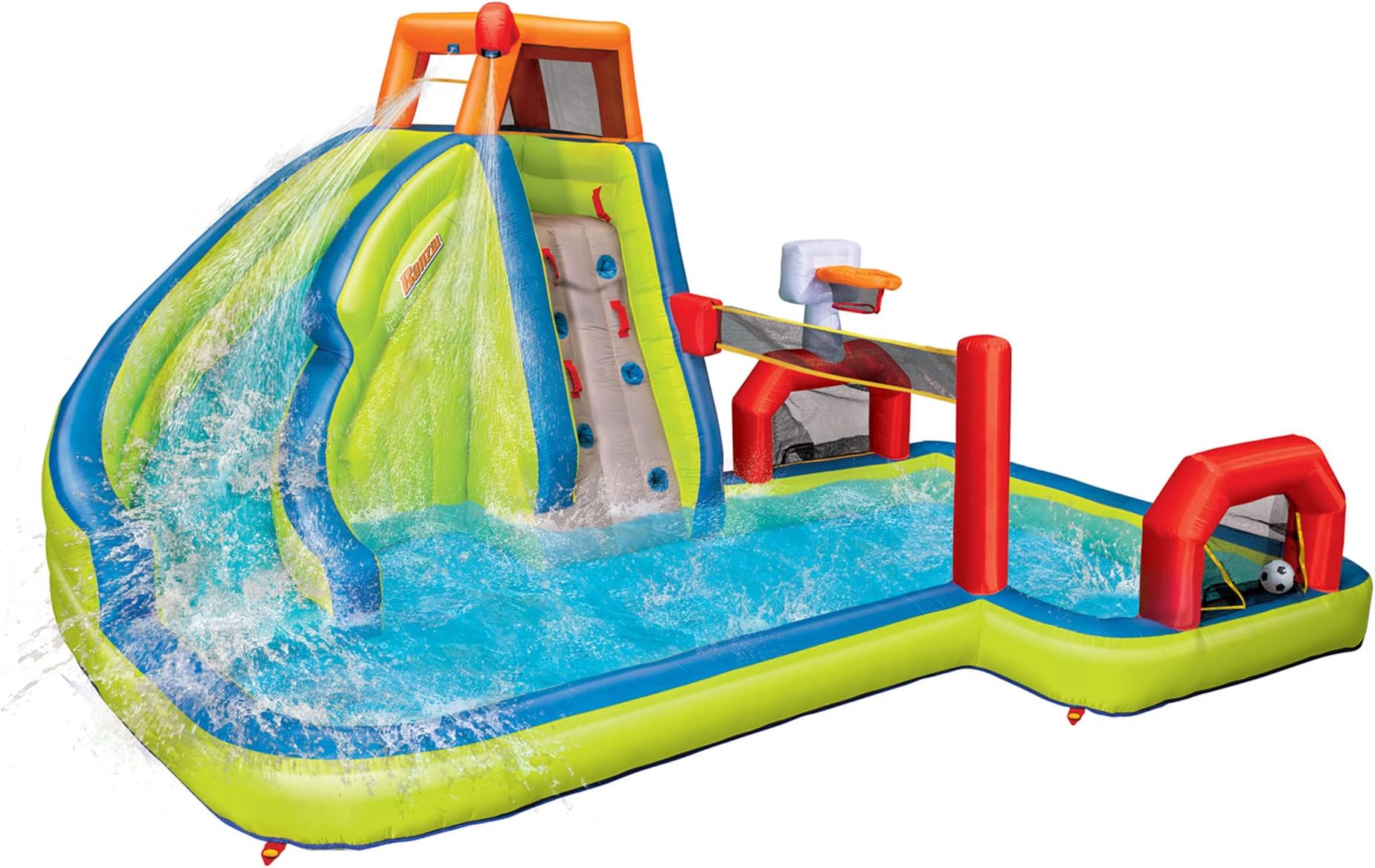 Aqua Sports Splash Pad Water Park Outdoor Inflatable Waterslide with Climbing Wall and Activities