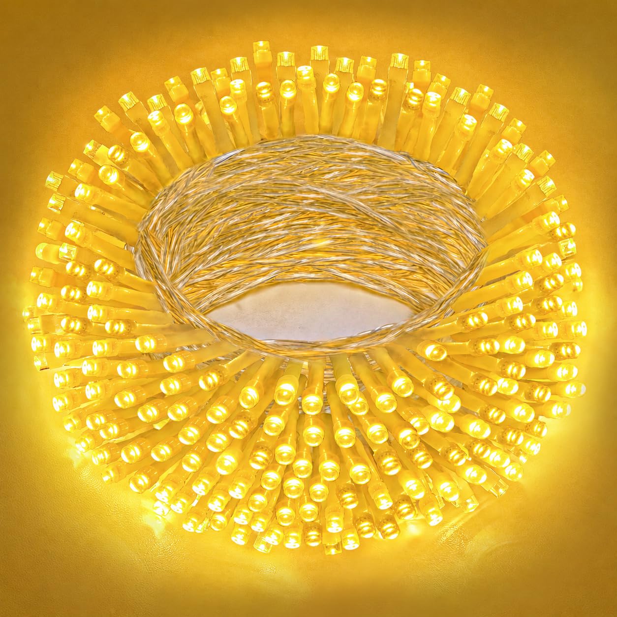 XmasBokeh Fairy Lights, 100 LED Christmas Lights, Clear Cable, 8 Modes