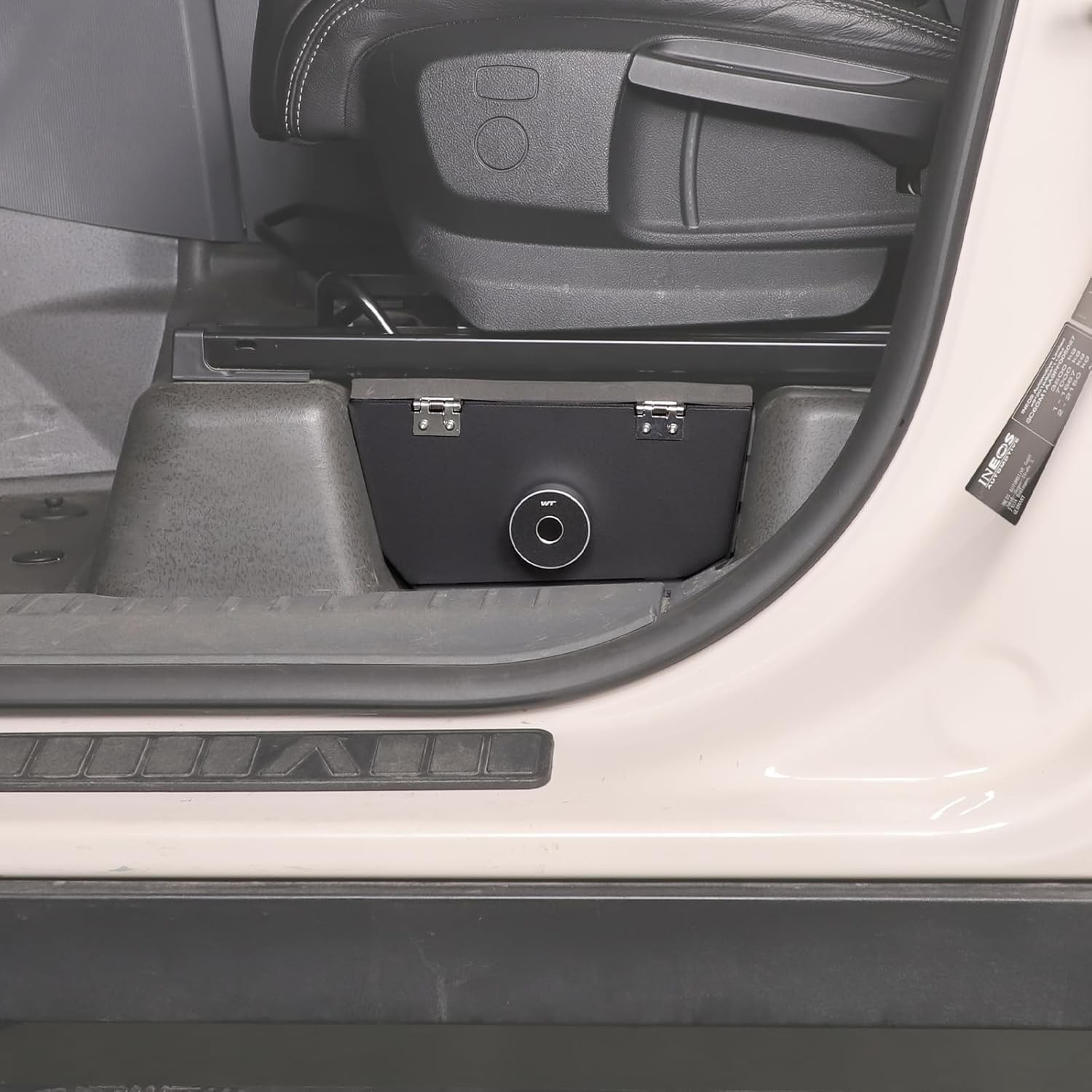 Compatible with INEOS Grenadier 2020-2026 Under Seat Storage Organizer, Customized Carbon Steel Driver Hidden Lock Box Safe Box, Anti-Theft Biometric Fingerprint Lock
