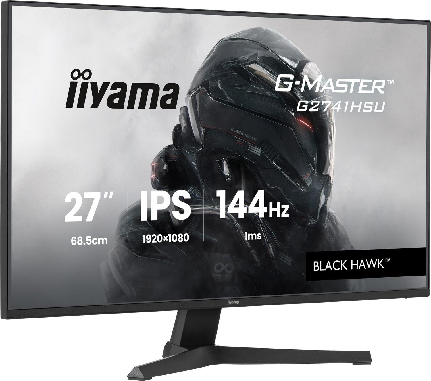 iiyama Ecran G-Master Black Hawk, G2741HSU-B1 IPS, FreeSync/Adaptive Sync, 1920x1080@144Hz, 1ms, 350cd Haut-parleurs, HDMI/DP/USB HUB, Black Tuner, i-Style Colour