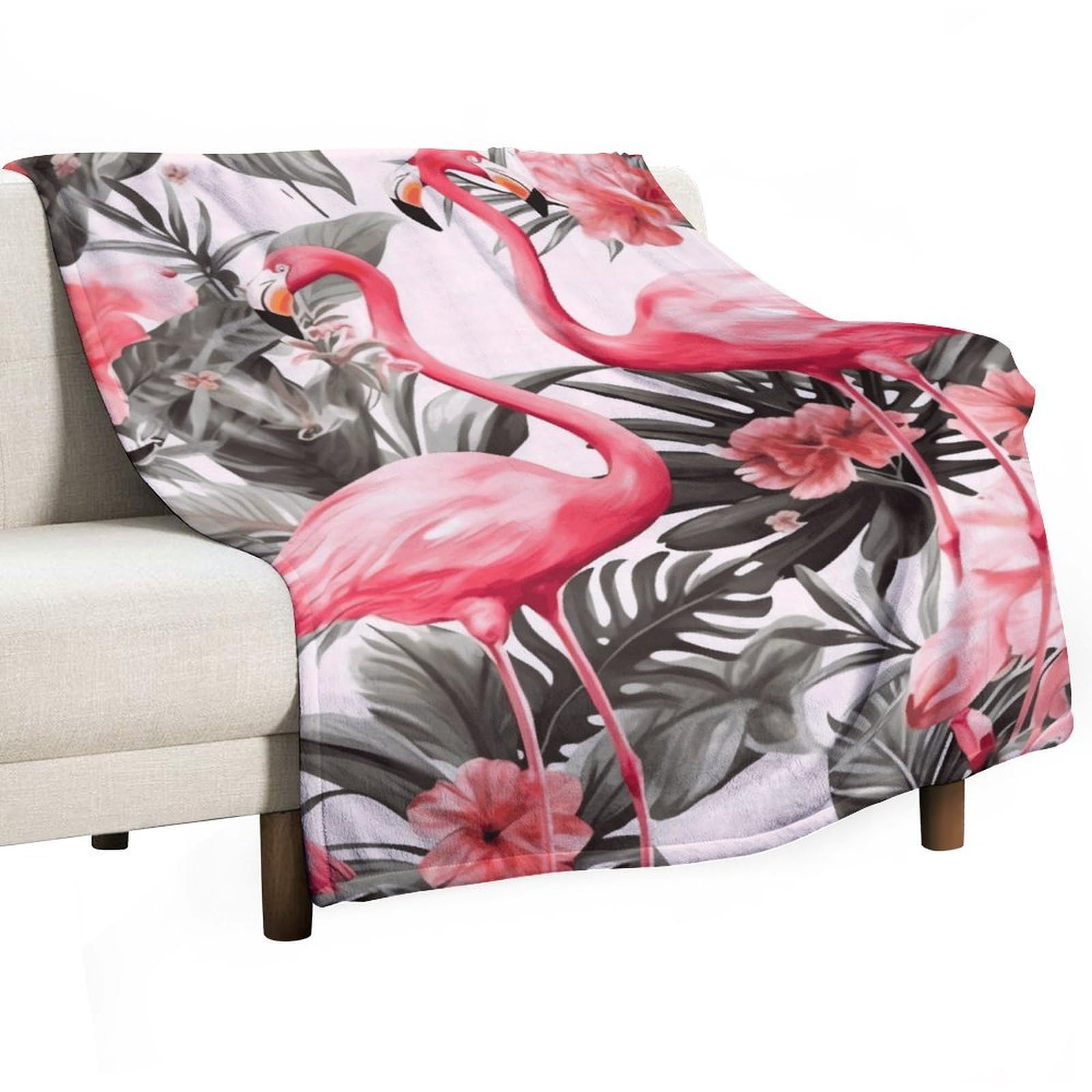 Plaid flamant rose en flanelle douce, le cadeau réconfortant pour lit et voyage