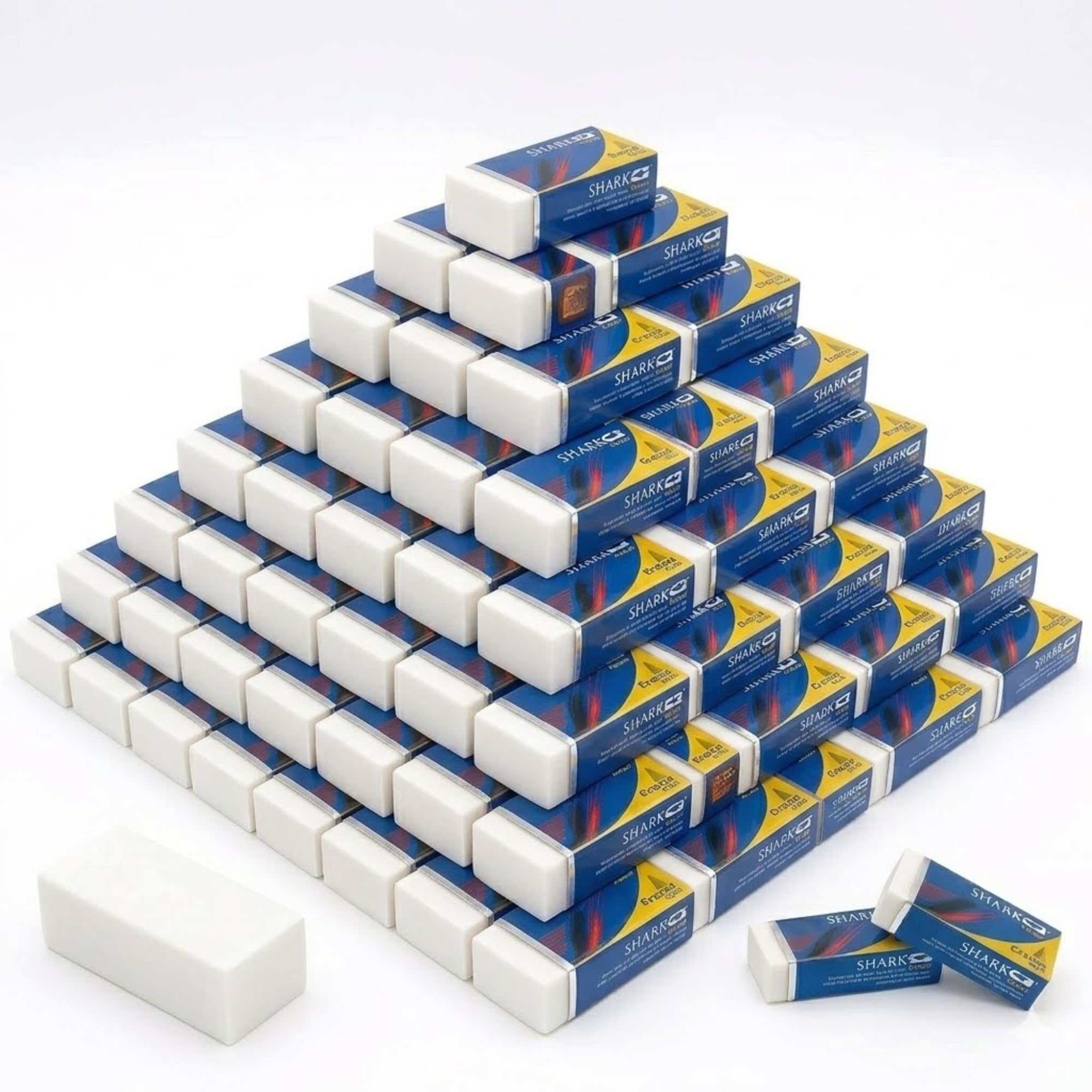 60 Pcs White Erasers – Soft, Clean & Smudge-Free Rubber Erasers – Latex-Free Plastic Erasers for School Supplies, Office Use, Kids, Students & Adults