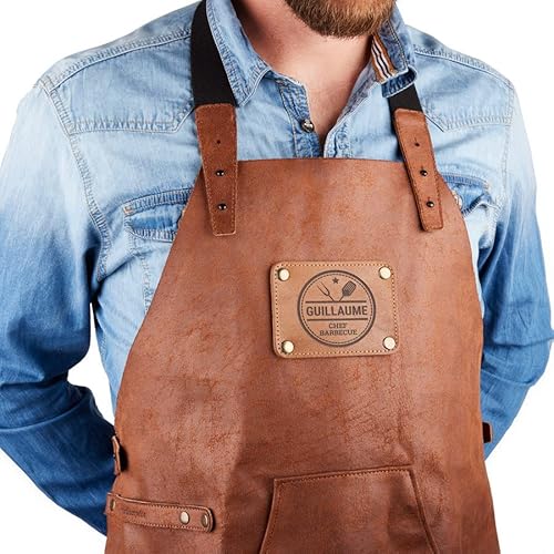 Your Surprise EMMEXX Personalized Engraved Recycled Leather Apron thumb #2