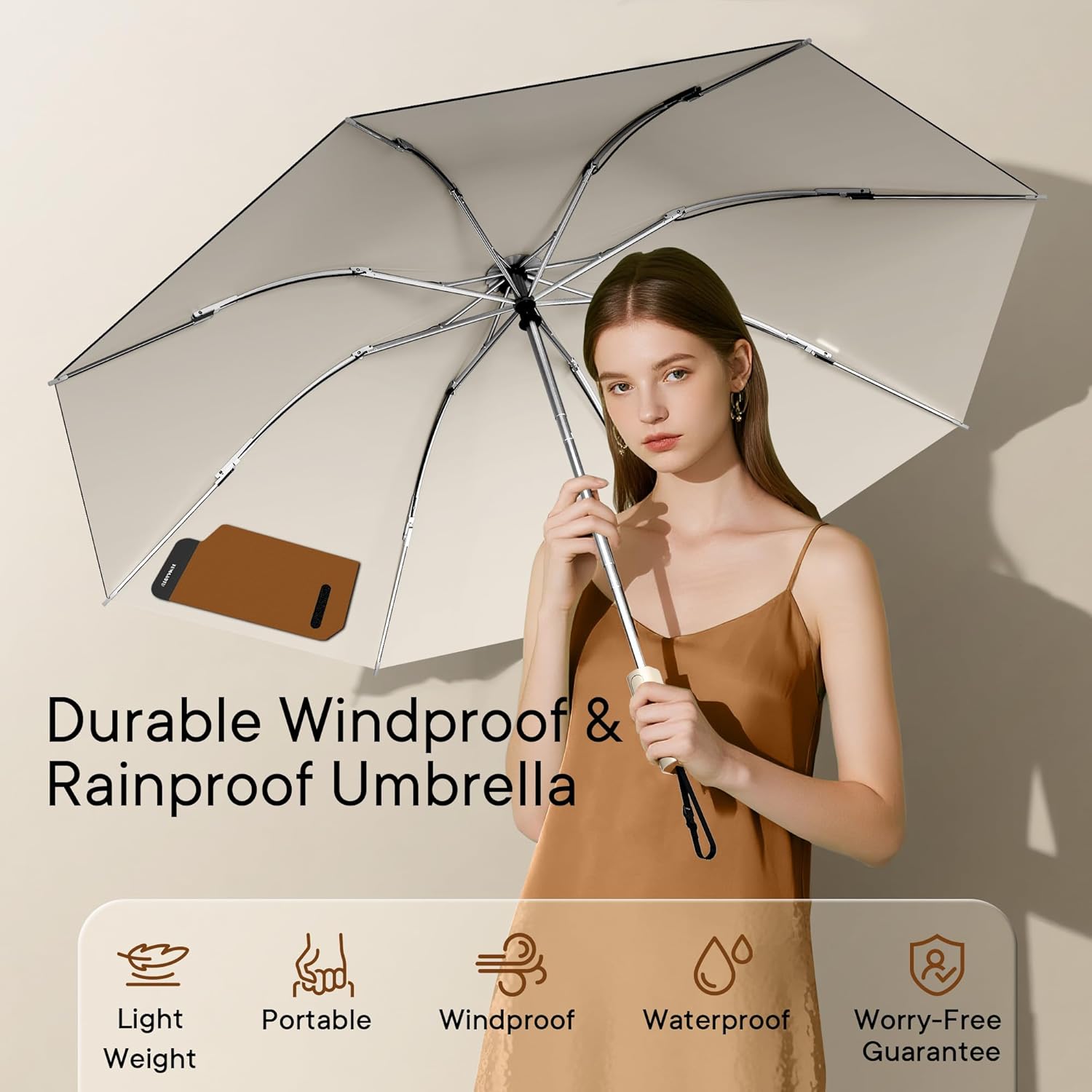 QWB TUMAAOTU Lightweight Compact Inverted Umbrella Windproof Auto Open Close – 5-Second Quick Fold Design for Women & Men, 8 Ribs Strong Travel Umbrellas for Rain & Sun, Fits Backpack & Car - Image 7