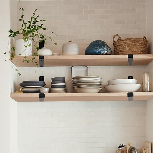 Miniatura 3 de Paquete de 12 soportes de estante labio J de 11.25 pulgadas de largo x 6 pulgadas de alto x 1.5 pulgadas de ancho, soportes de estante rústicos de