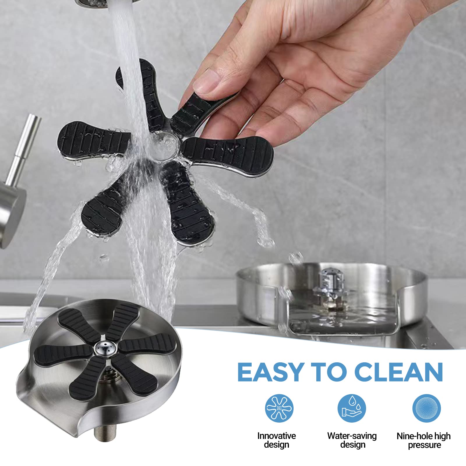 Rondella di Vetro Sciacquatrice Per Bicchieri Accessori Per Lavello Da Cucina Sciacquatrice Rondella Lavabicchieri/Barra Automatica Cup Washer a Spruzzo Ad Alta Pressione per Uso Domestico