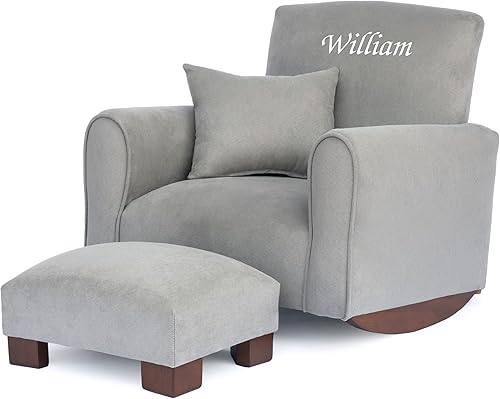 Miniatura 36 de Sillón personalizado para niños pequeños, mecedora tapizada con personalización, silla para niños pequeños con nombre personalizado, cómodo sillón