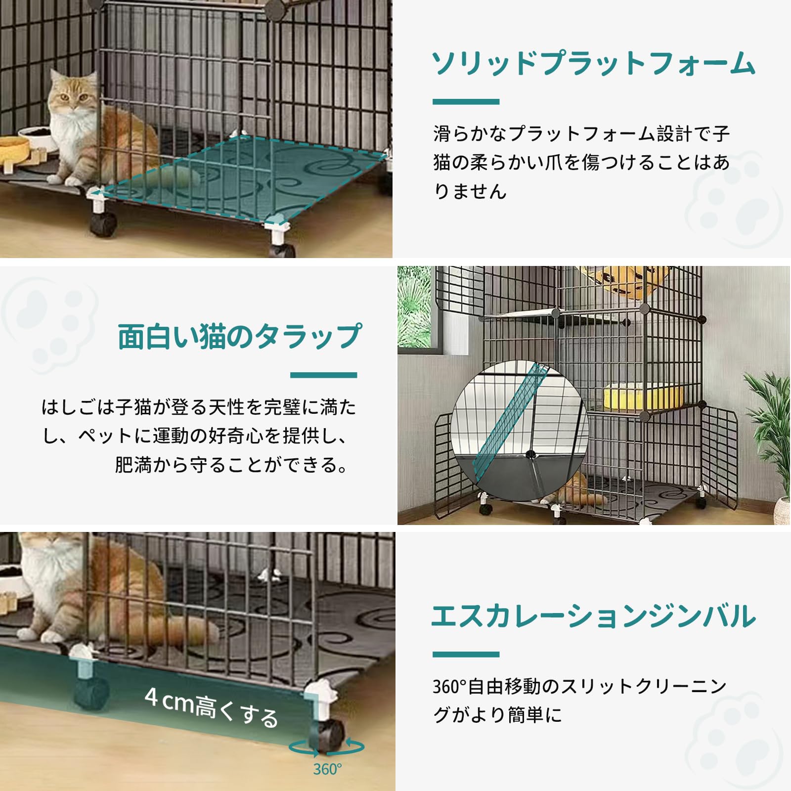 Amazon.co.jp: FODME猫 ケージ 猫 ゲージ 猫 ケージ 2段 (75x39x76cm
