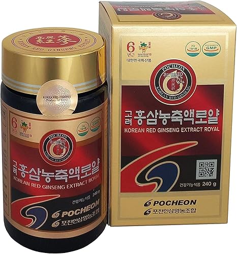 Pocheon 240g (8.5oz), 100% puro coreano 6 años raíz Panax extracto de ginseng rojo real, 70% estado sólido, saponina, apoyo inmunológico natural