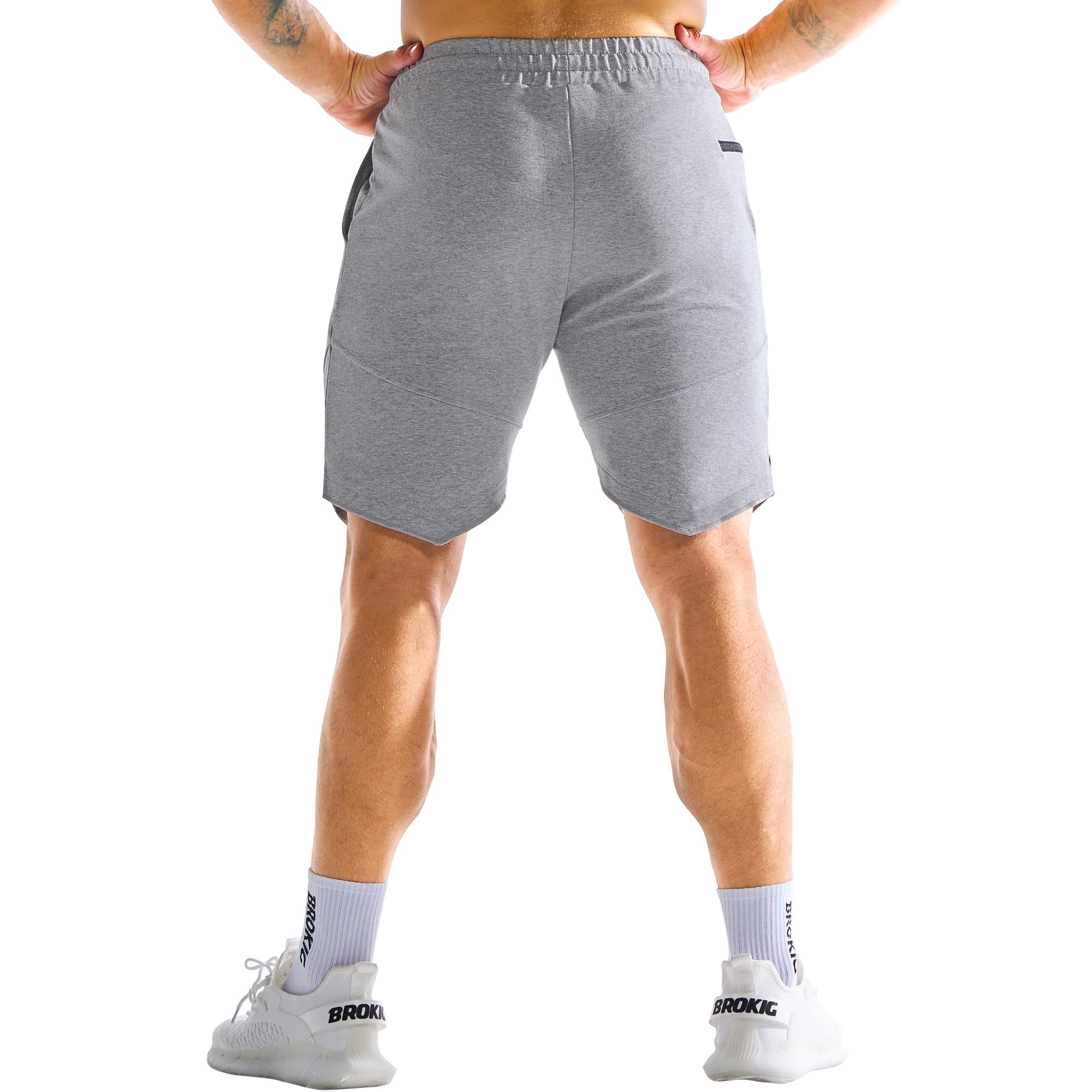 ZENWILL Zipslim Pantalones Cortos Deporte Hombre Pantalón Corto Running Cremallera Bolsillo Short Entrenamiento Gimnasio