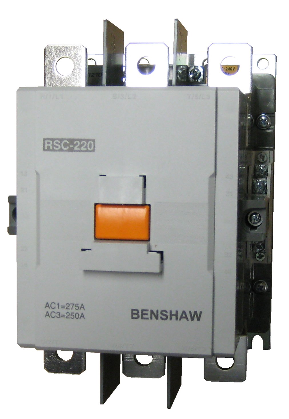BenshawRSC-220-U120 3 Pole, 220 AMP contactor Rated at 150 HP @ 460 Volt 3 Phase and 100-240vAC/DC Coil