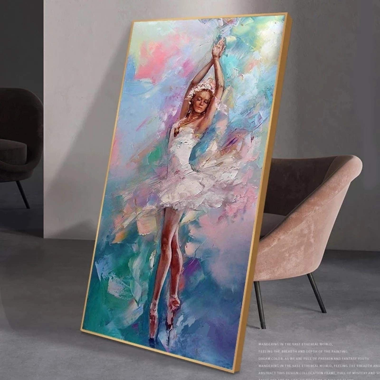 Amazon.co.jp: 抽象的なバレエ少女キャンバス絵画ダンシング