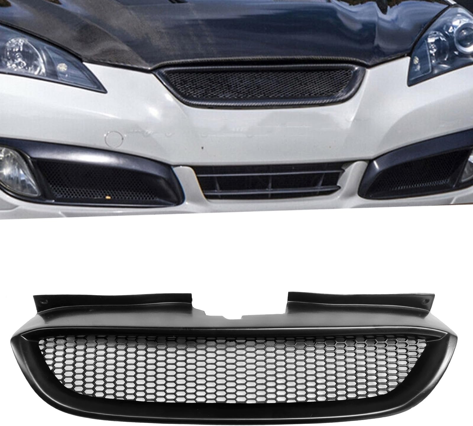 Car Front Bumper Mesh Grille Grill For 2008 2009-2012 Hyundai Genesis Coupe