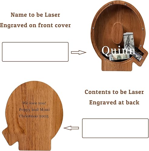 Vista 217 de Alcancía para niños y niñas, alcancía de madera con letra grande del alfabeto con inicial C, banco de monedas, regalos divertidos para cumpleaños