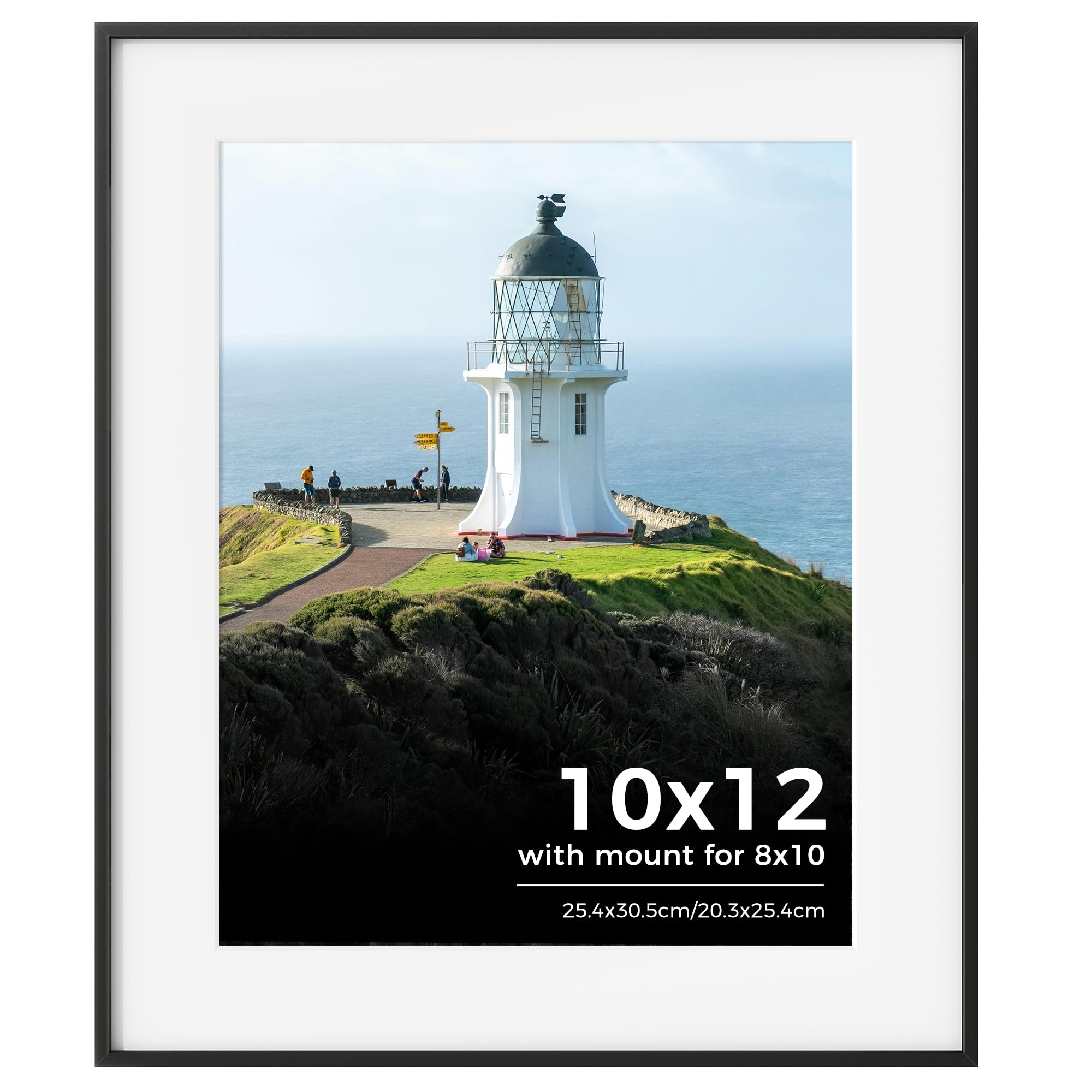10x12 Photo Frame, 10x12inch (25.4x30.5cm) Picture Frames with Mount for 8x10 inch Frame, Metal Poster Frame with Plexiglass Window for Home, Gallery Wall Mount Display, Black
