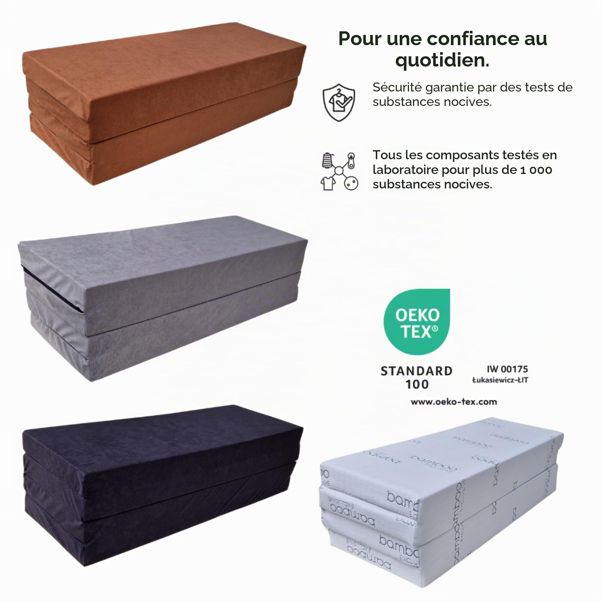 Natalia Spzoo Une chauffeuse Pliable 180 x 120 cm (1021 Marron)
