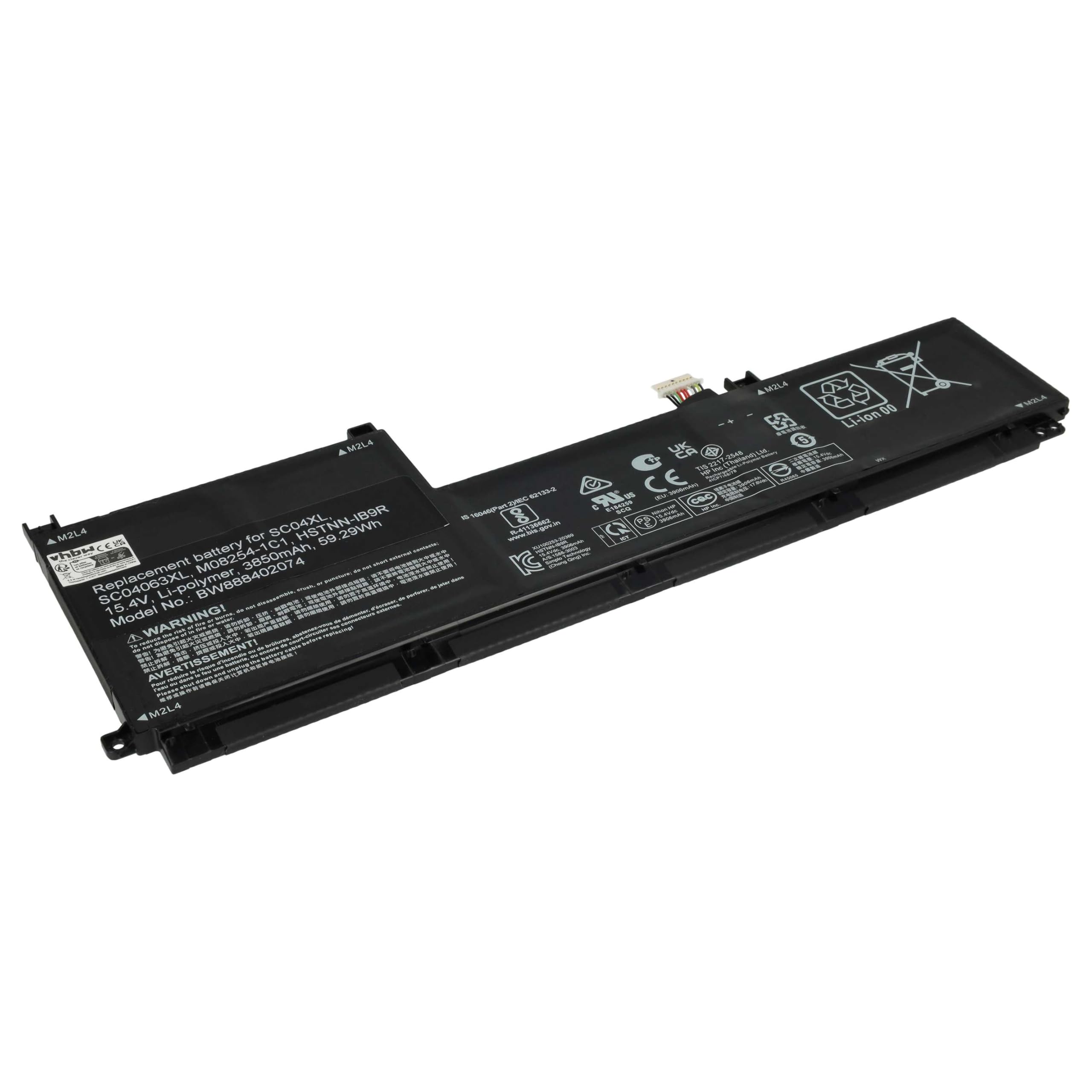 vhbw Bateria zamienna do HP HSTNN-IB9R, M08254-1C1, SC04063XL, SC04XL do notebooka (3850 mAh, 15,4 V, litowo-polimerowa)