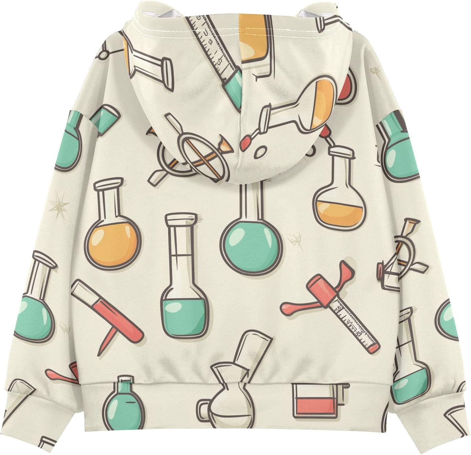 ZZXXB Chemical Experiment Kids Sweatshirts Boys Girls Hooded Kangaroo Pocket Pullover Tops XS-XXL