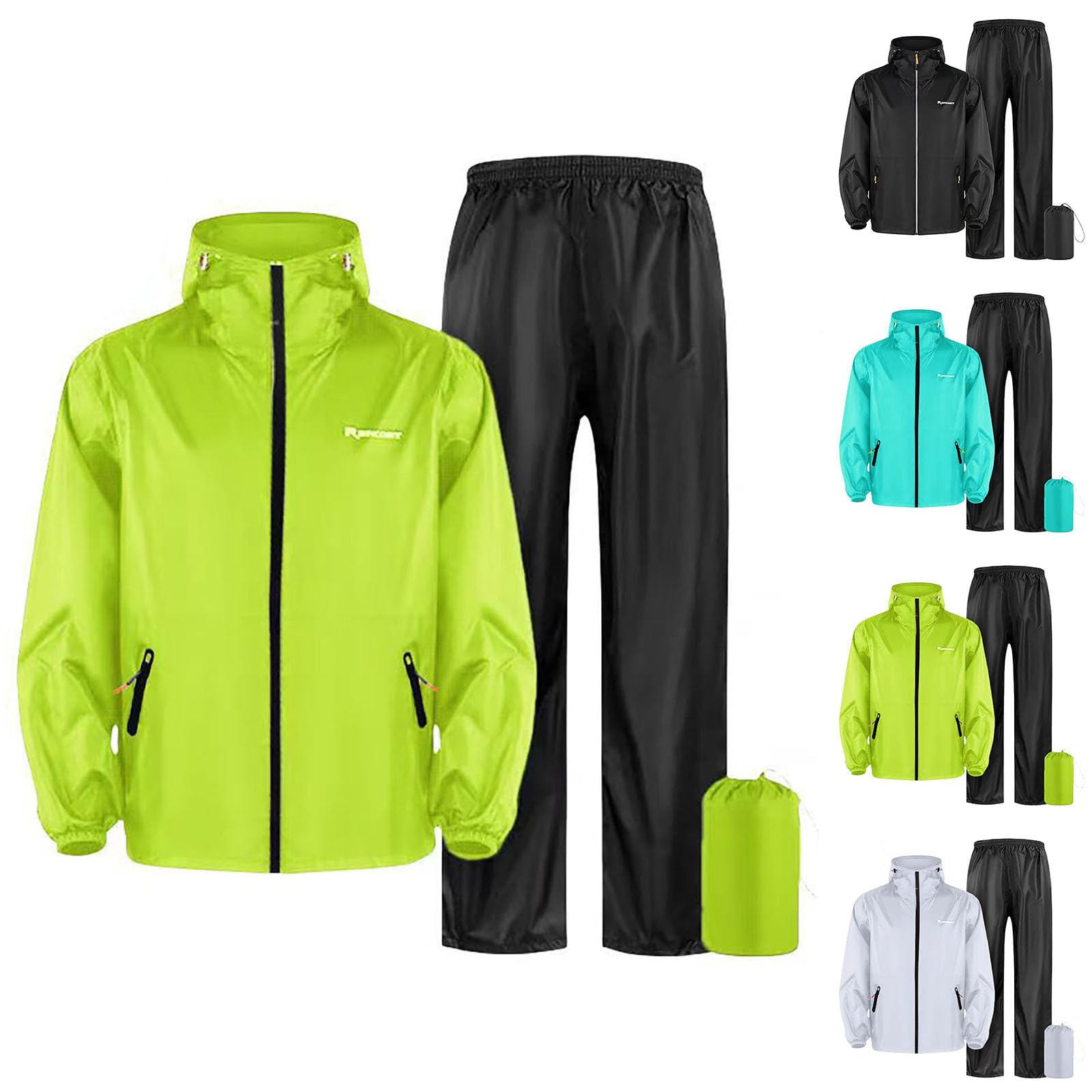 Tuta antipioggia da donna e uomo, impermeabile, pantaloni da pioggia, riflettente, per ciclismo, abbigliamento da pioggia, impermeabile, tuta da moto, impermeabile e tuta per pantaloni