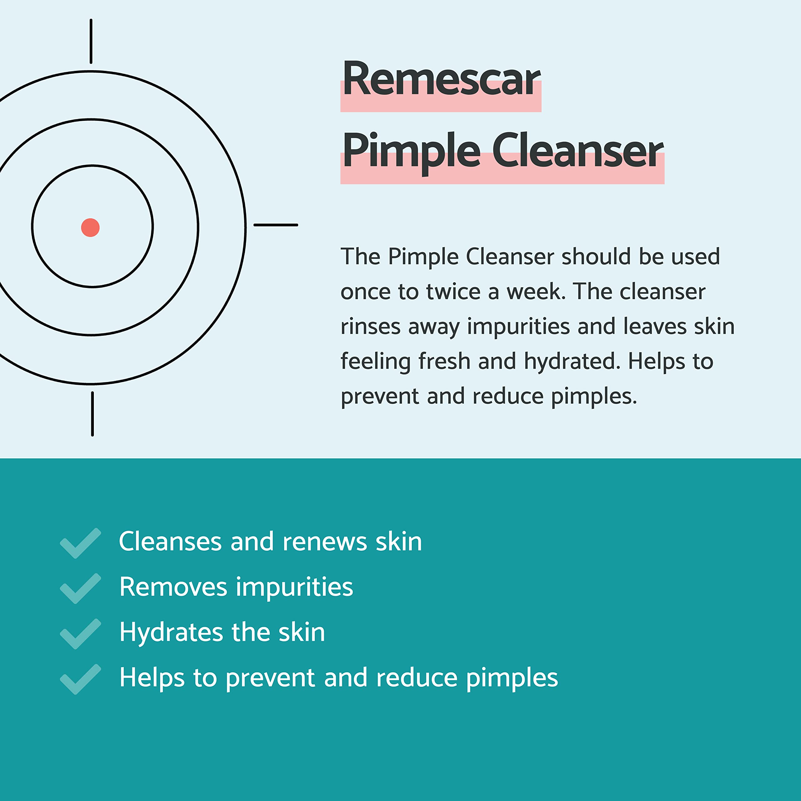 Remescar Pimple Cleanser 75ml, Deep Pore Purifying Face Wash, Reduces Spots - Image 2