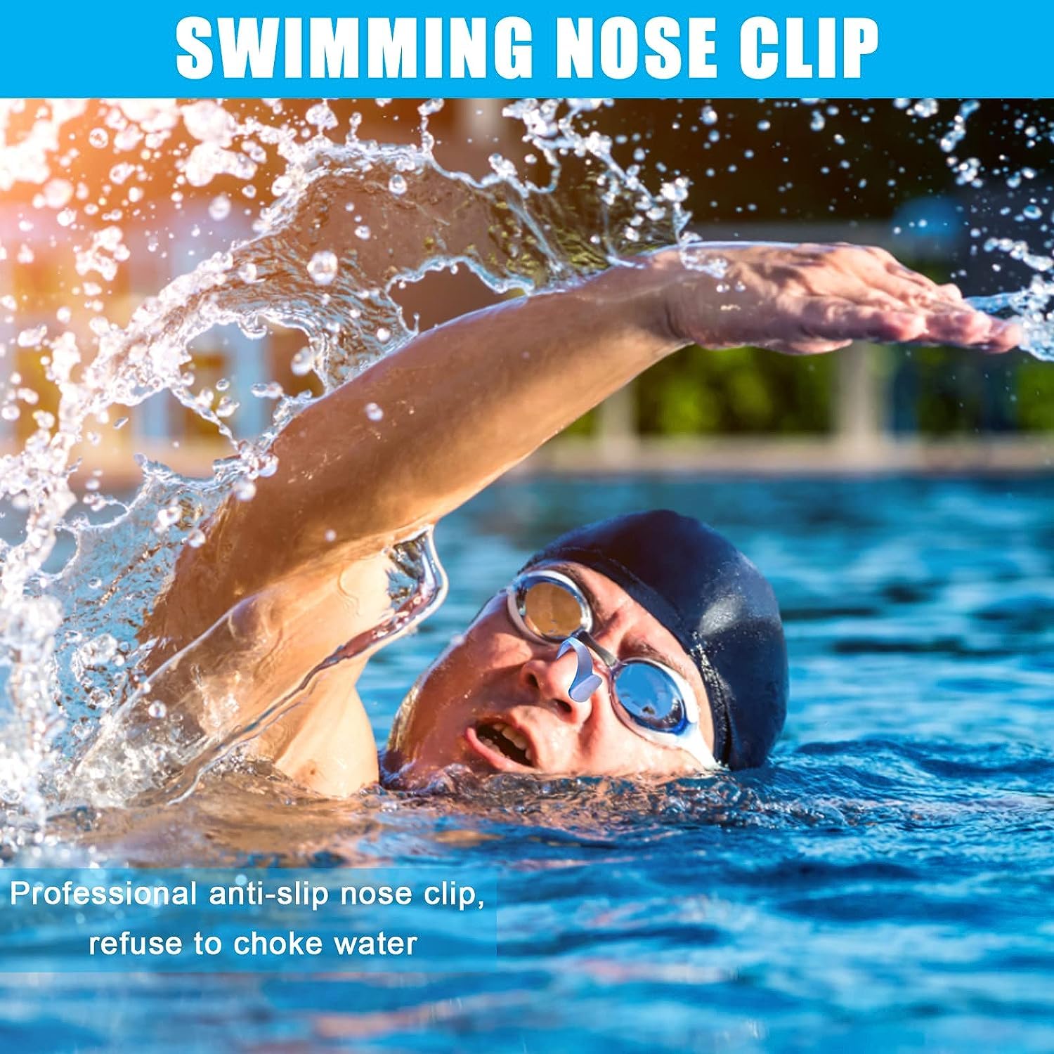 Tappanaso per Piscina, 6 PCS Clip per Naso da Nuoto, Morbido e Antiscivolo con Scatola di Immagazzinaggio,Tappi Naso Nuoto Clip per Adulti Bambini Principianti, Allenamento per Sport Acquatici
