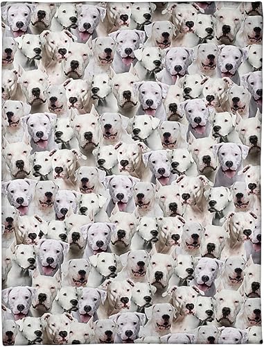 Dogo Argentino - Manta de cara completa, manta de forro polar para mascotas, manta de franela de felpa suave para sofá, cama, para todas las