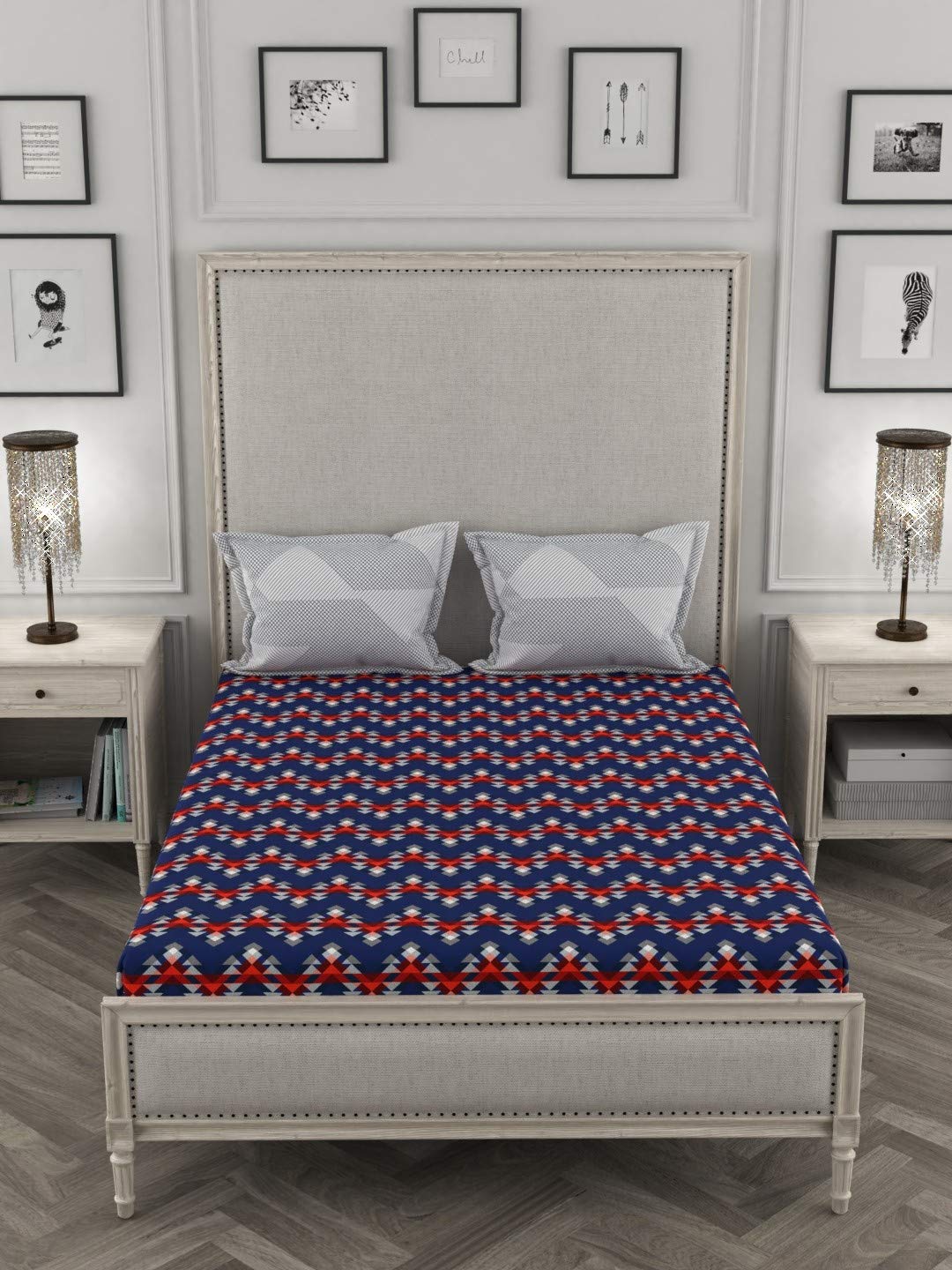 Portico New YorkMarvella Linen Queen Multicolored Bedsheet with Pillow Covers