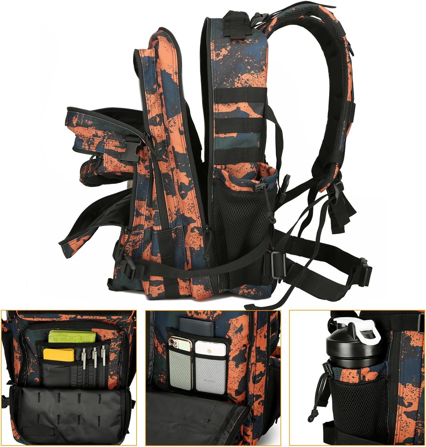 25L Tactical Backpack for Men and Women Military Backpack Small Assault Pack Molle Backpack Bug Out Bag Travel Rucksack Daypack (Mars Camo) - Image 4