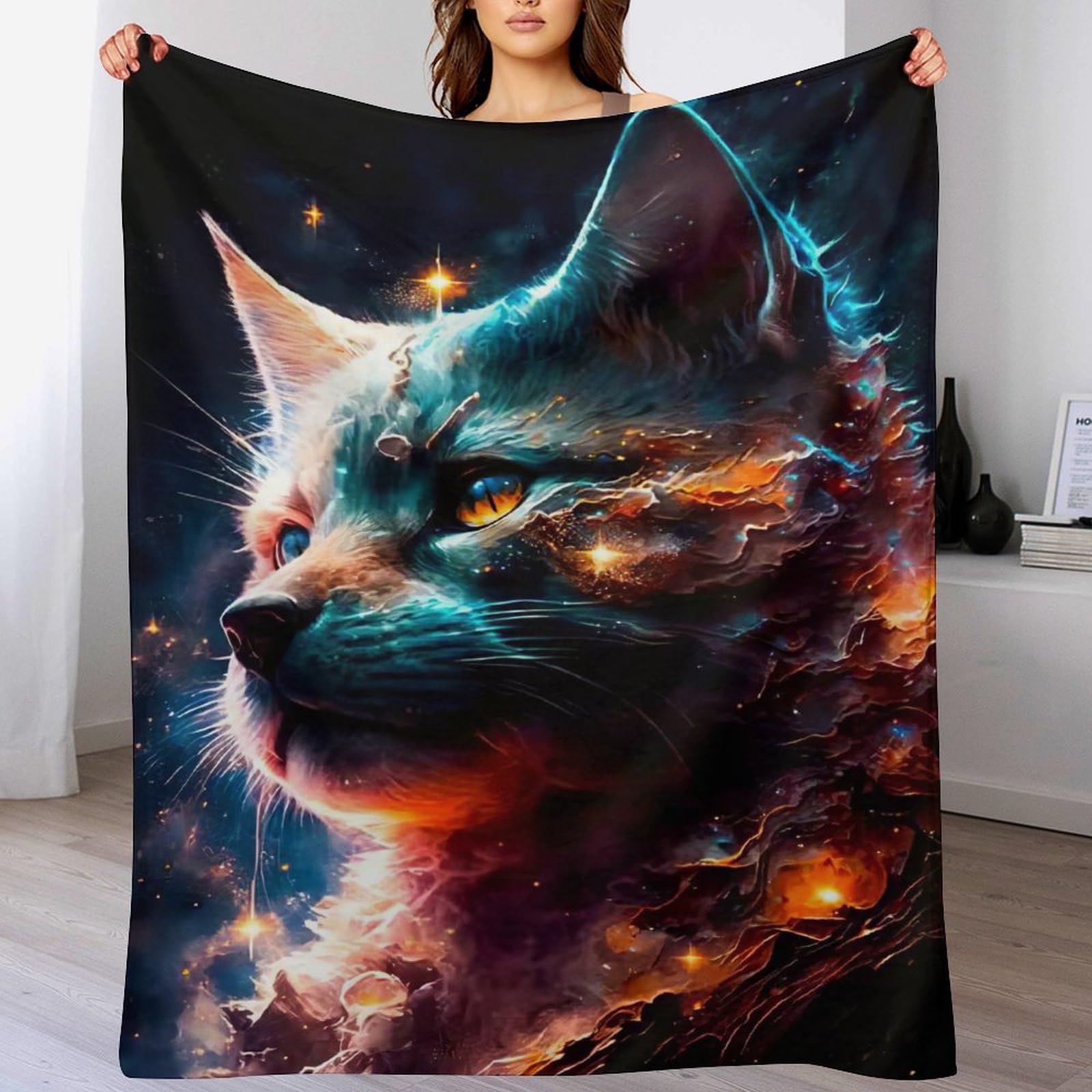 Couverture Polaire Chat en Flanelle Chaude et Facile à Entretenir 180x200