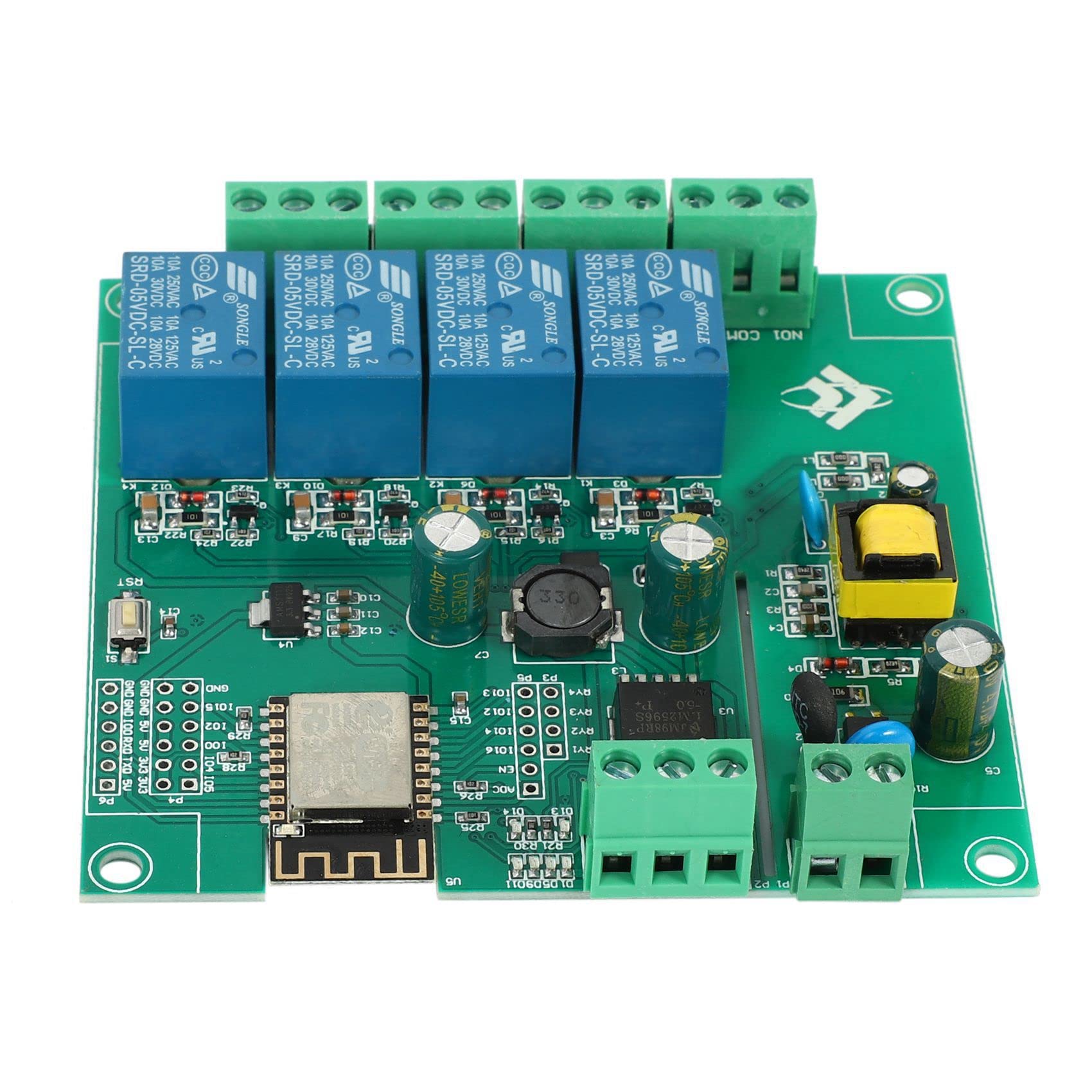 4X ESP8266 Módulo de Relé Inalámbrico WIFI de 4 Canales Placa Desarrollo Wifi ESP-12F para Fuente de Alimentación para 5V / 8-80V