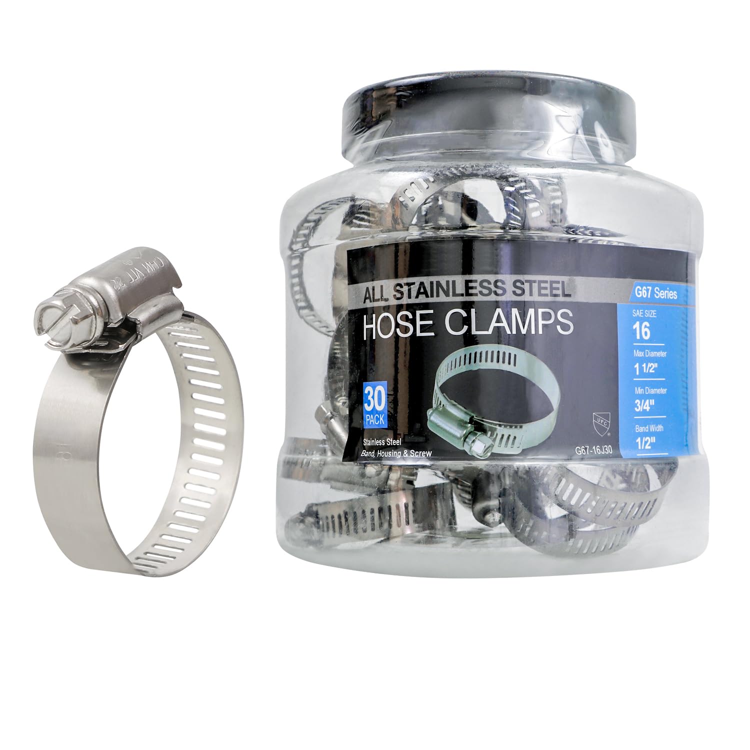 304SS Hose Clamp Set - Adjustable Pipe Clips For Automotive
