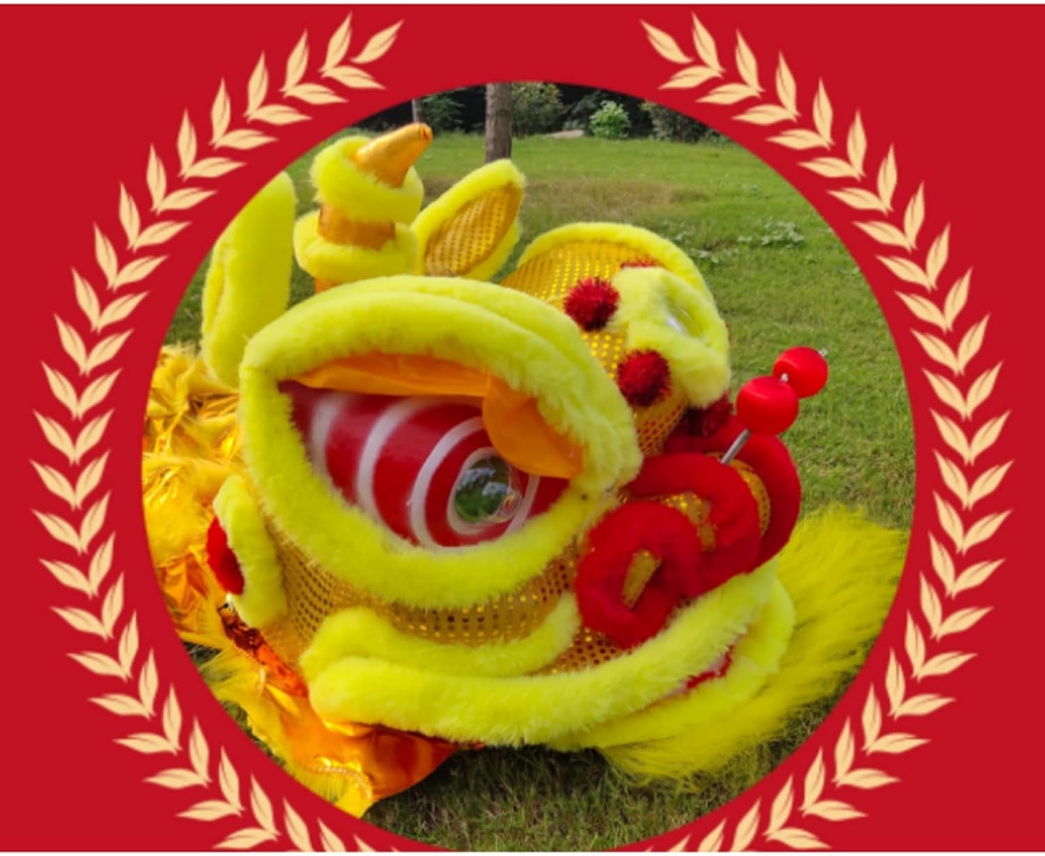Drago Cinese per Feste Costume della Mascotte Danza del Leone Drago Cinese, Puntelli E, Festa di Capodanno Feste Cinesi in Italia(Yellow)