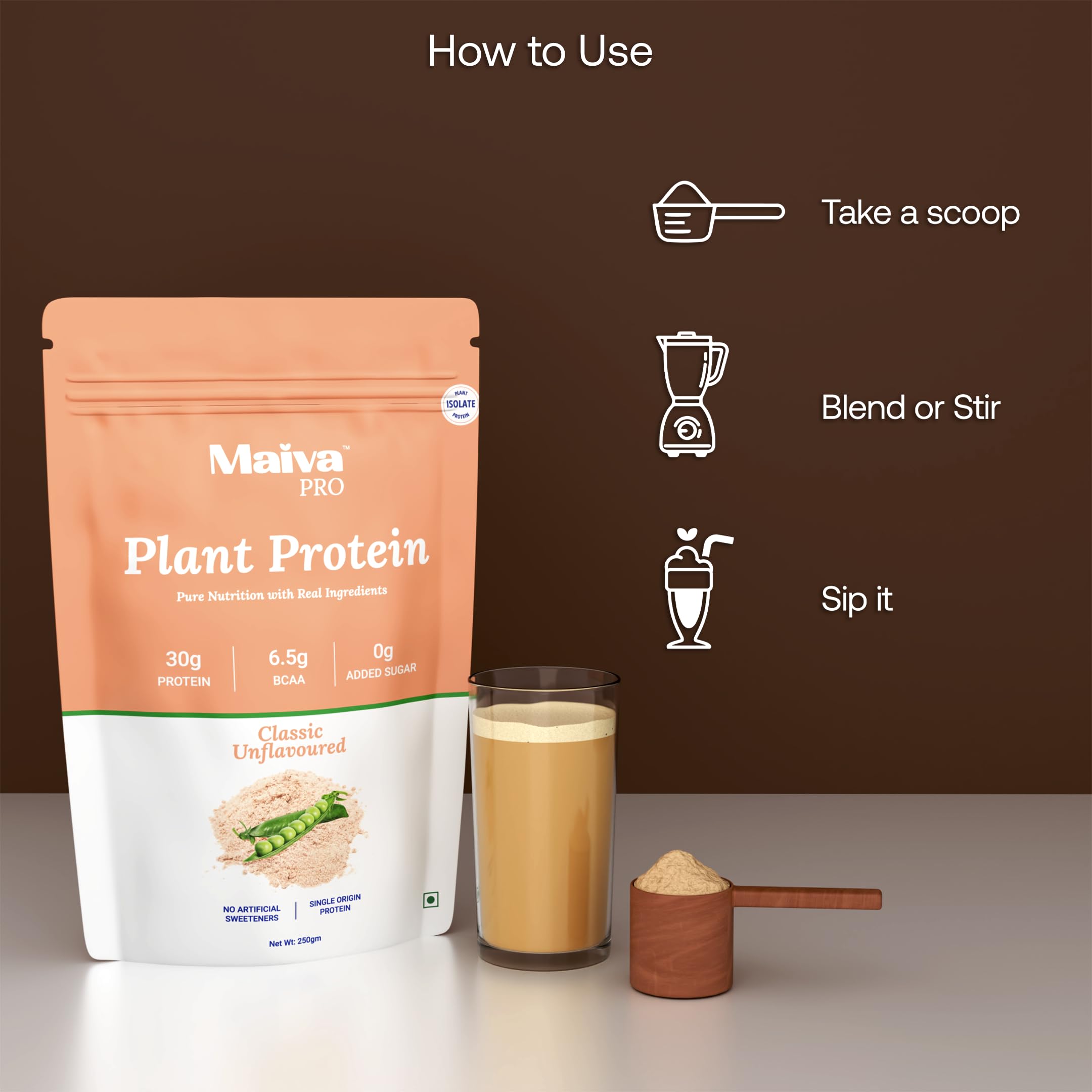 Maiva Pro Plant Protein Powder - 1kg - Classic Unflavoured | 30g Protein, Pea Protein Isolate | No Artificial Sweeteners | Easy to Digest, Light on Stomach | No Bloating | Vegan, Lactose Free — Amazon image 5