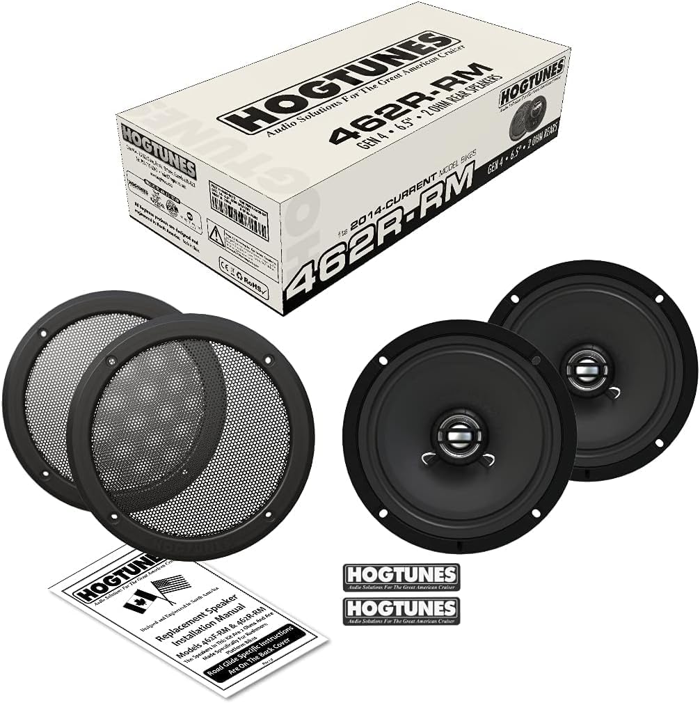 Hogtunes 462R-RM 6.5″ Rear Speakers with Grills...