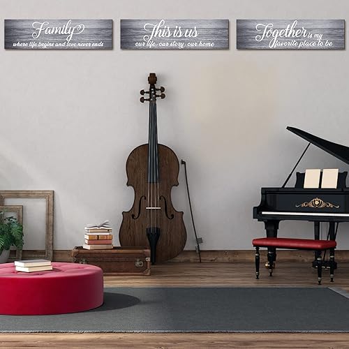 Miniatura 6 de 3 letreros de This is Us rústicos para decoración del hogar, letrero de madera para colgar juntos, decoración de pared para sala de estar, cocina,