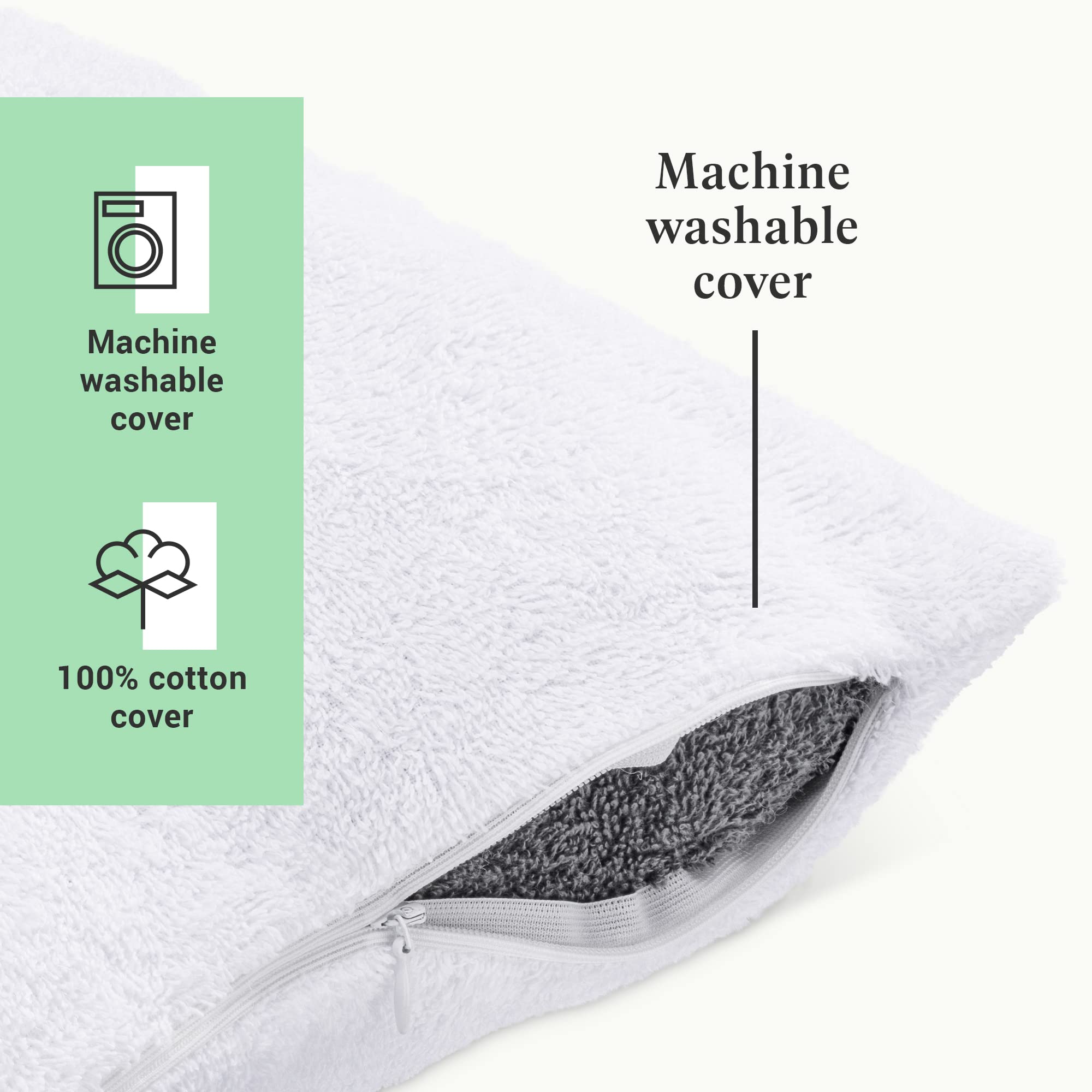 HOMELEVEL Cojín para Sauna - Almohada de Rizo de Algodón con ventosas para Sauna - Funda de Toalla Lavable - Reposacabezas Sauna 35 x 30 cm